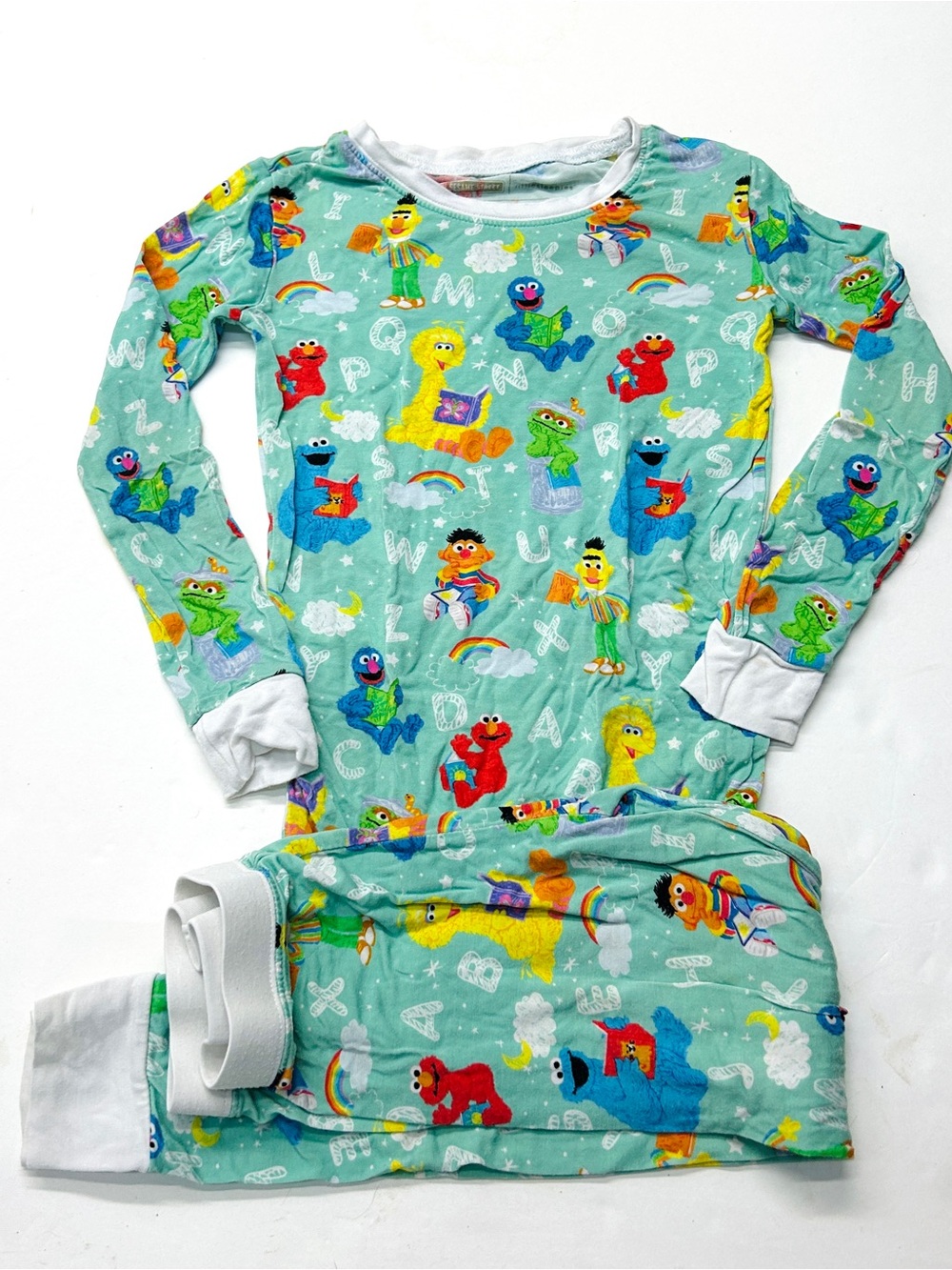 Little Sleepies Mint Green Sesame Street Character Pajamas Set